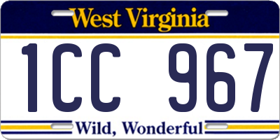 WV license plate 1CC967