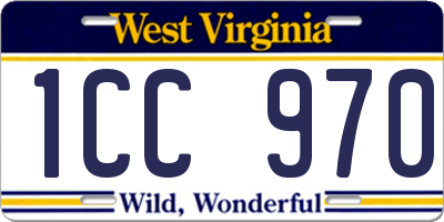 WV license plate 1CC970