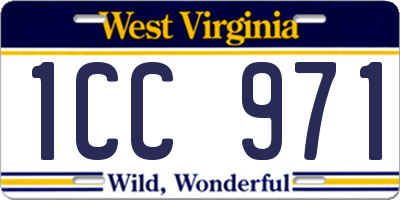WV license plate 1CC971