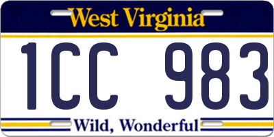 WV license plate 1CC983