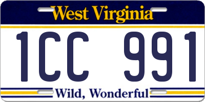 WV license plate 1CC991