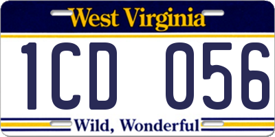 WV license plate 1CD056