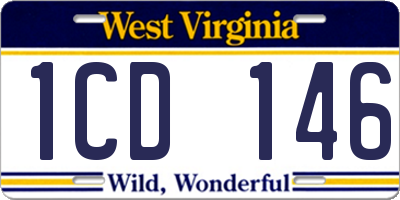 WV license plate 1CD146