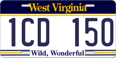 WV license plate 1CD150