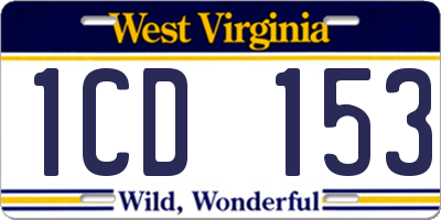WV license plate 1CD153