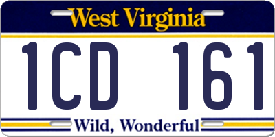WV license plate 1CD161