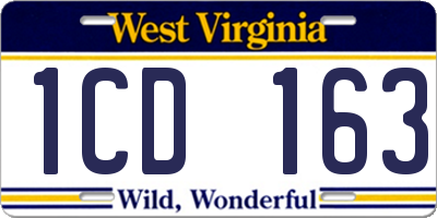 WV license plate 1CD163