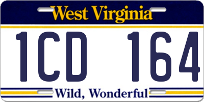 WV license plate 1CD164