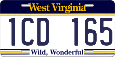 WV license plate 1CD165
