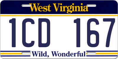 WV license plate 1CD167