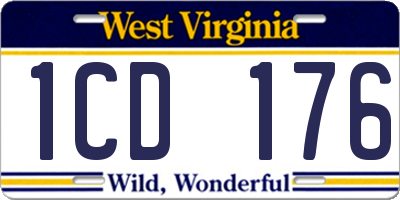 WV license plate 1CD176