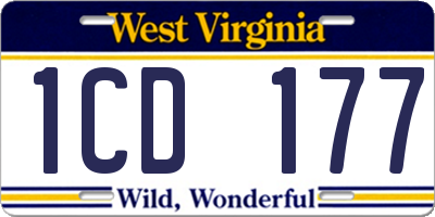 WV license plate 1CD177