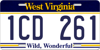 WV license plate 1CD261