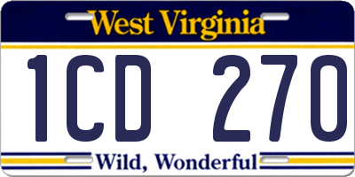 WV license plate 1CD270