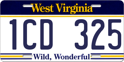 WV license plate 1CD325