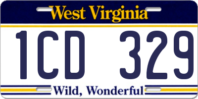 WV license plate 1CD329