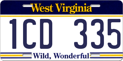 WV license plate 1CD335