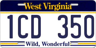 WV license plate 1CD350