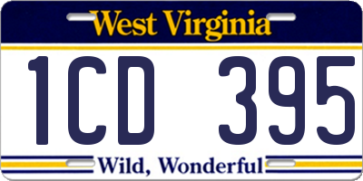 WV license plate 1CD395