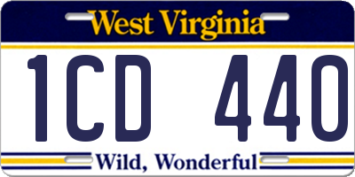 WV license plate 1CD440