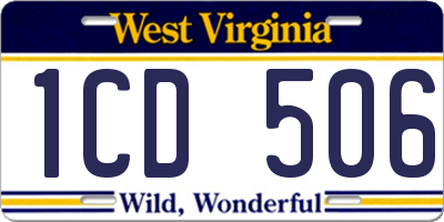 WV license plate 1CD506