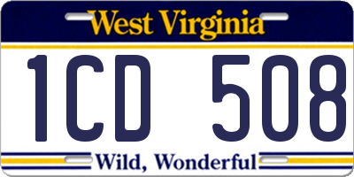 WV license plate 1CD508
