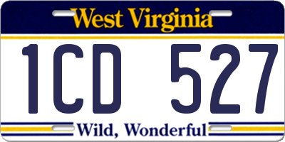 WV license plate 1CD527