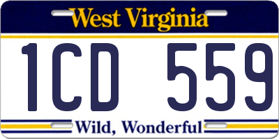 WV license plate 1CD559