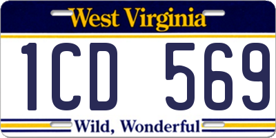 WV license plate 1CD569