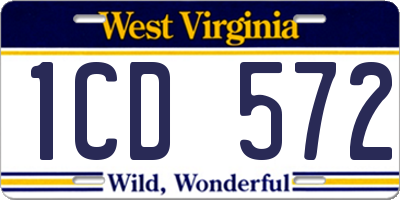 WV license plate 1CD572