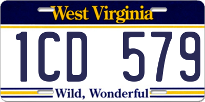 WV license plate 1CD579