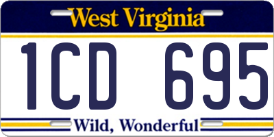 WV license plate 1CD695
