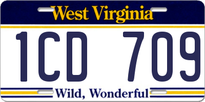 WV license plate 1CD709