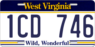 WV license plate 1CD746