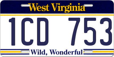 WV license plate 1CD753