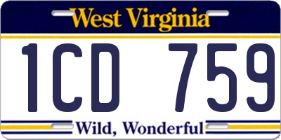 WV license plate 1CD759