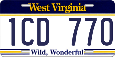 WV license plate 1CD770