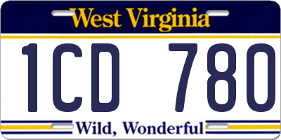 WV license plate 1CD780