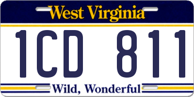 WV license plate 1CD811