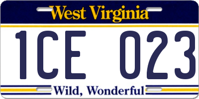 WV license plate 1CE023
