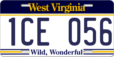 WV license plate 1CE056