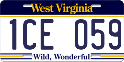 WV license plate 1CE059