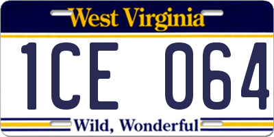 WV license plate 1CE064