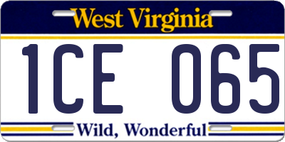 WV license plate 1CE065