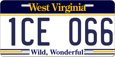 WV license plate 1CE066