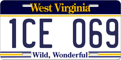 WV license plate 1CE069