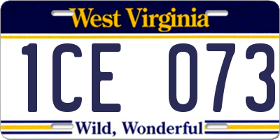 WV license plate 1CE073