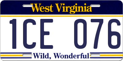 WV license plate 1CE076