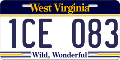 WV license plate 1CE083