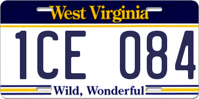 WV license plate 1CE084